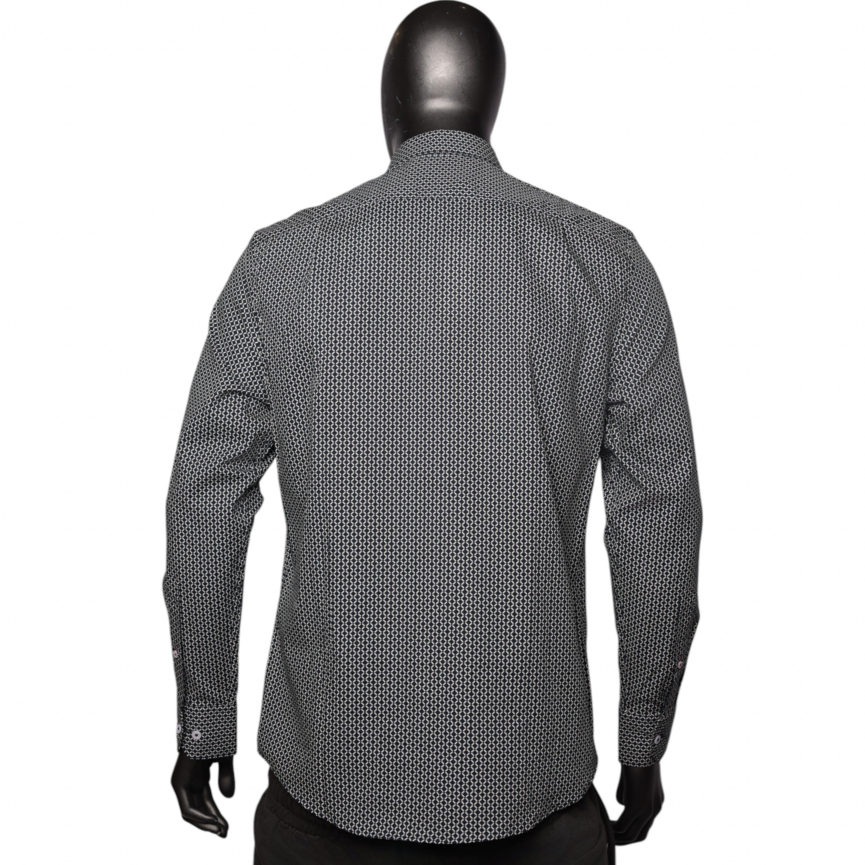 Polo Shirt Micro Gemtric Printed Navy